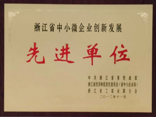 浙江省中小微企業創新發展先進單位